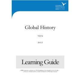 Learning Guide - 700134 Global History Term 3 (T3) 2015