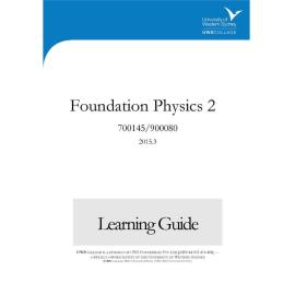 Learning Guide - 700145-900080 Foundation Physics 2 Term 3 (T3) 2015