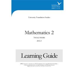 Learning Guide - 700146-900086 Mathematics 2 Term 3 (T3) 2015