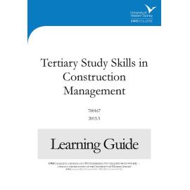 Learning Guide - 700167 TSS in Construction Management Term 3 (T3) 2015