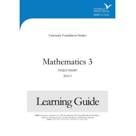 Learning Guide - 700203-900087 Mathematics 3 Term 3 (T3) 2015