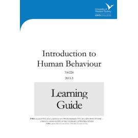 Learning Guide - 700220 Introduction to Human Behaviour Term 3 (T3) 2015
