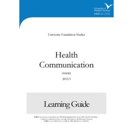 Learning Guide - 900081 Health Communication Term 3 (T3) 2015