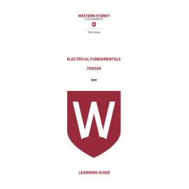 Learning Guide - 700024 Electrical Fundamentals Term 1 (T1) 2021