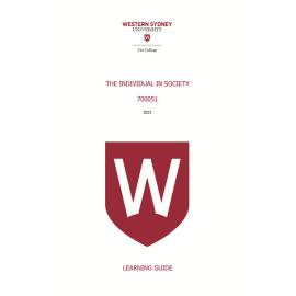 Learning Guide - 700051 The Individual in Society Term 1 (T1) 2021