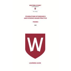 Learning Guide - 700064 Foundations of Research and Evidence-based Practice Term 1 (T1) 2021
