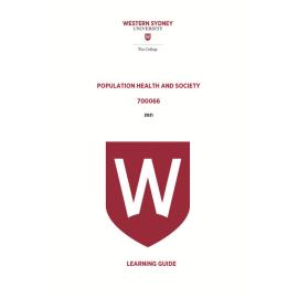 Learning Guide - 700066 Population Health and Society Term 1 (T1) 2021