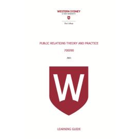 Learning Guide - 700090 Public relations theory and practice Term 1 (T1) 2021