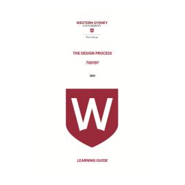 Learning Guide - 700197 The Design Process Term 1 (T1) 2021