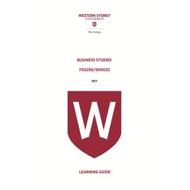 Learning Guide - 700206-900023 Business Studies Term 1 (T1) 2021