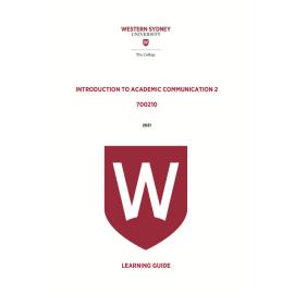 Learning Guide - 700210 Introduction to Academic Communication 2 Term 1 (T1) 2021