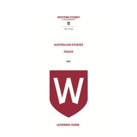 Learning Guide - 700213 Australian Studies Term 1 (T1) 2021