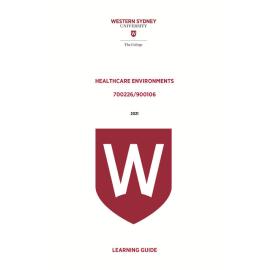 Learning Guide - 700226-900106 Healthcare Environments Term 1 (T1) 2021