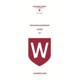 Learning Guide - 700253 Financing Enterprises Term 1 (T1) 2021