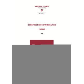 Learning Guide - 700290 Construction Communication Term 1 (T1) 2021