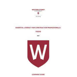Learning Guide - 700310 Essential Literacy for Construction Professionals 1 Term 1 (T1) 2021