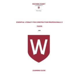 Learning Guide - 700319 Essential Literacy for Construction Professionals 2 Term 1 (T1) 2021
