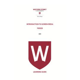 Learning Guide - 700325 Introduction to Screen Media Term 1 (T1) 2021