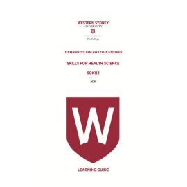 Learning Guide - 900112 Skills for Health Science Term 1 (T1) 2021