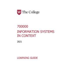 Learning Guide - 700000 Information Systems in Context Term 2 (T2) 2021