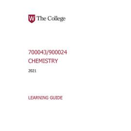 Learning Guide - 700043-900024 Chemistry Term 2 (T2) 2021