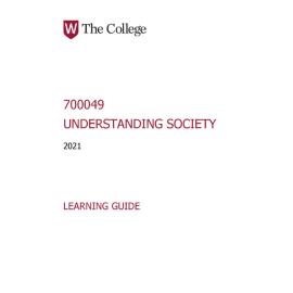 Learning Guide - 700049 Understanding Society Term 2 (T2) 2021