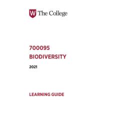 Learning Guide - 700095 Biodiversity Term 2 (T2) 2021