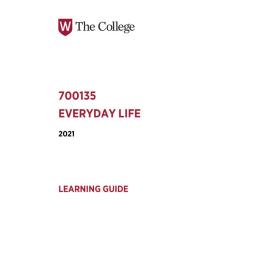 Learning Guide - 700135 Everyday Life Term 2 (T2) 2021