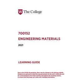 Learning Guide - 700152 Engineering Materials Term 2 (T2) 2021