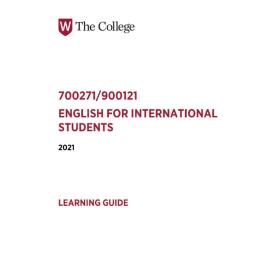 Learning Guide - 700271-900121 English for International Students 2 Term 2 (T2) 2021