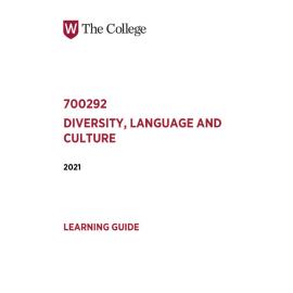 Learning Guide - 700292 Diversity Language and Culture Term 2 (T2) 2021