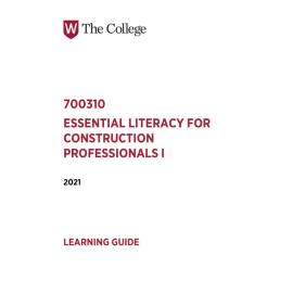 Learning Guide - 700310 Essential Literacy for Construction Professionals 1 Term 2 (T2) 2021