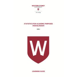Learning Guide - 700045-900011 Statistics for Academic Purposes Term 1 (T1) 2016
