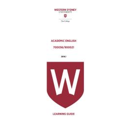 Learning Guide - 700056-900021 Academic English Term 1 (T1) 2016
