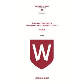 Learning Guide - 700168 TSS Criminal and Community Justice Term 1 (T1) 2016