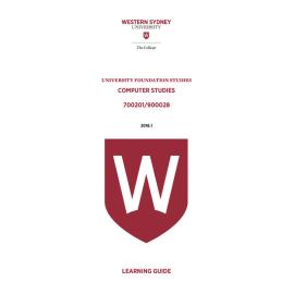 Learning Guide - 700201-900028 Computer Studies Term 1 (T1) 2016