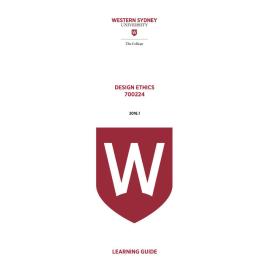 Learning Guide - 700224 Design Ethics Term 1 (T1) 2016