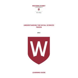 Learning Guide - 700234 Understanding the Social Sciences Term 1 (T1) 2016