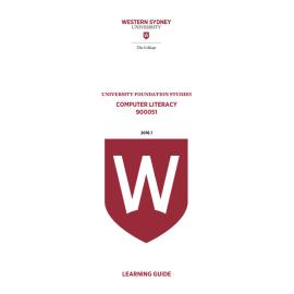 Learning Guide - 900051 Computer Literacy Term 1 (T1) 2016