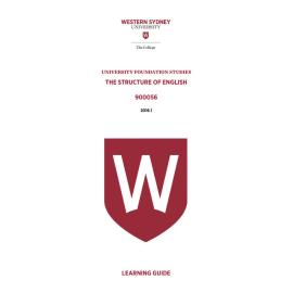 Learning Guide - 900056 The Structure of English Term 1 (T1) 2016