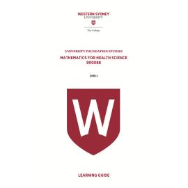 Learning Guide - 900088 Mathematics for Health Science 2016 1