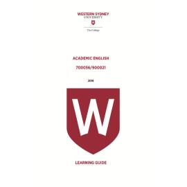Learning Guide - 700056 / 900021 Academic English Term 2 (T2) 2016