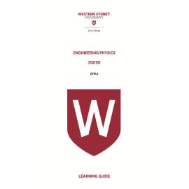 Learning Guide - 700151 Engineering Physics Term 2 (T2) 2016