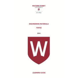 Learning Guide - 700152 Engineering Materials Term 2 (T2) 2016