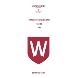 Learning Guide - 700155 Introductory Chemistry Term 2 (T2) 2016