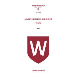 Learning Guide - 700202 Academic Skills for Engineering Term 2 (T2) 2016