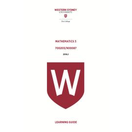 Learning Guide - 700203-900087 Mathematics 3 Term 2 (T2) 2016