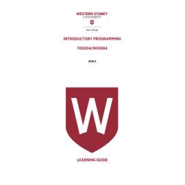 Learning Guide - 700204 / 900084 Introductory Programming Term 2 (T2) 2016