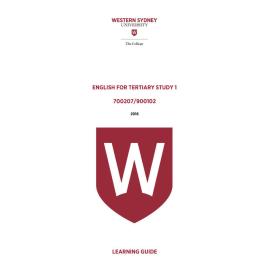 Learning Guide - 700207 / 900102 English for Tertiary Study 1 Term 2 (T2) 2016
