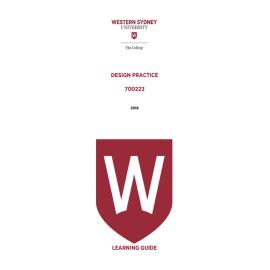 Learning Guide - 700223 Design Practice Term 2 (T2) 2016